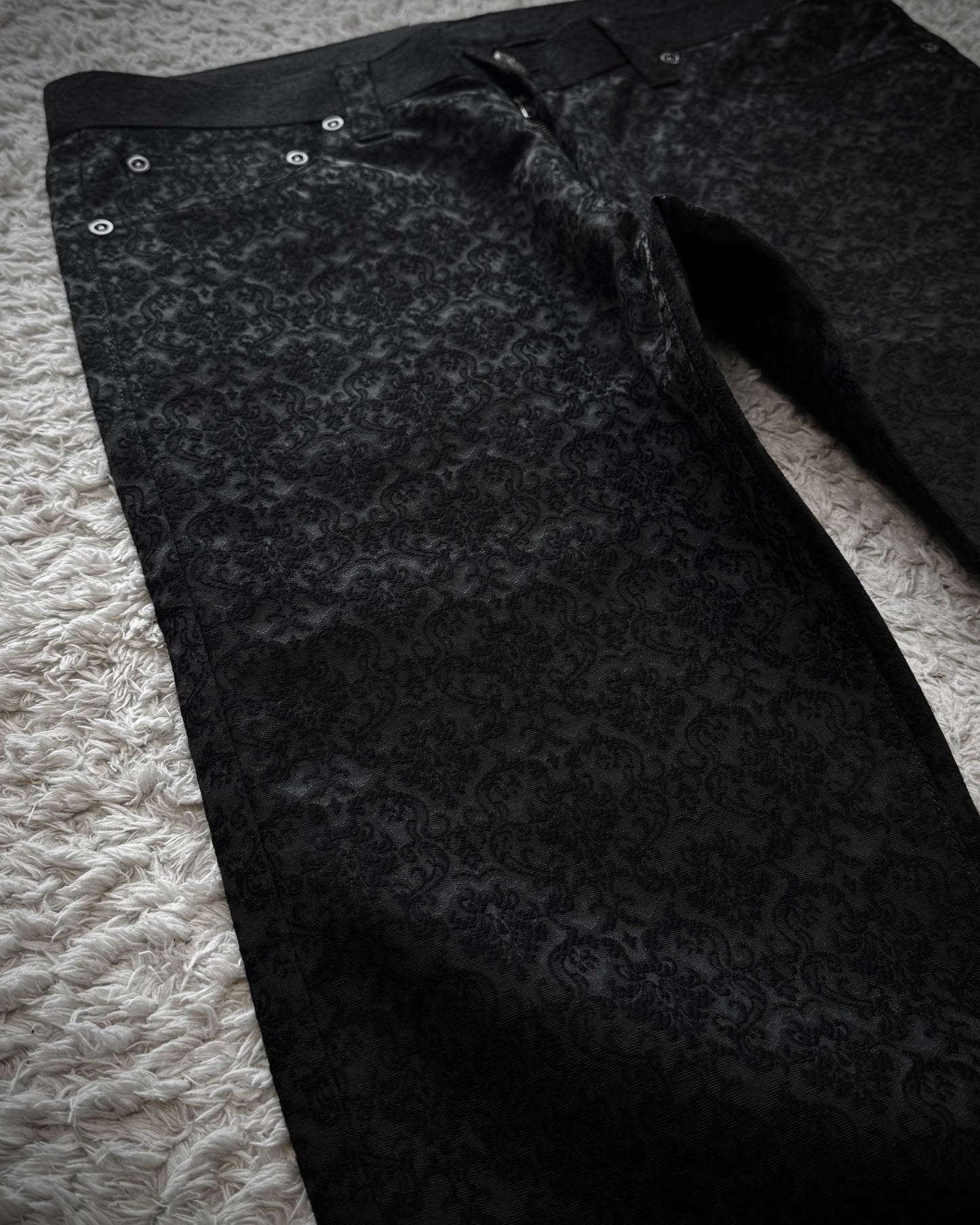 Black Varia Jacquard Woven Bootcut Dress Pants