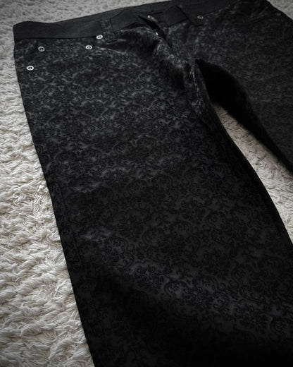 Black Varia Jacquard Woven Bootcut Dress Pants