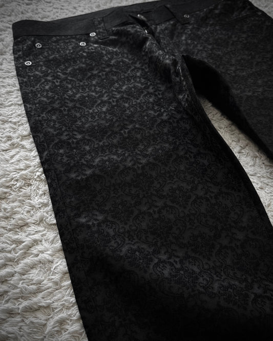 Black Varia Jacquard Woven Bootcut Dress Pants