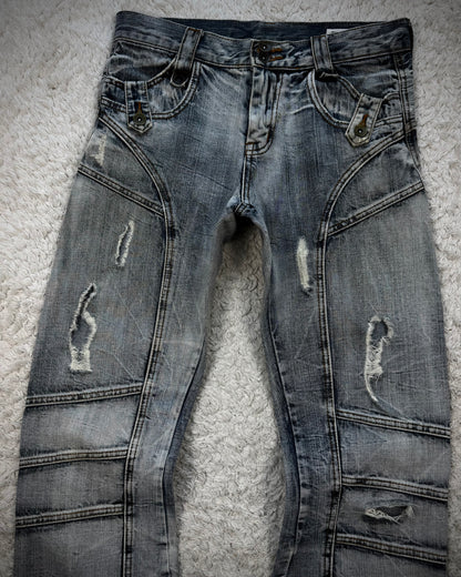 Semantic Design Honeycomb Washed Flared Jeans