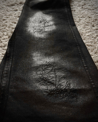 LED Rechwe Veronica Arizona Studded Waxed Flared Jeans