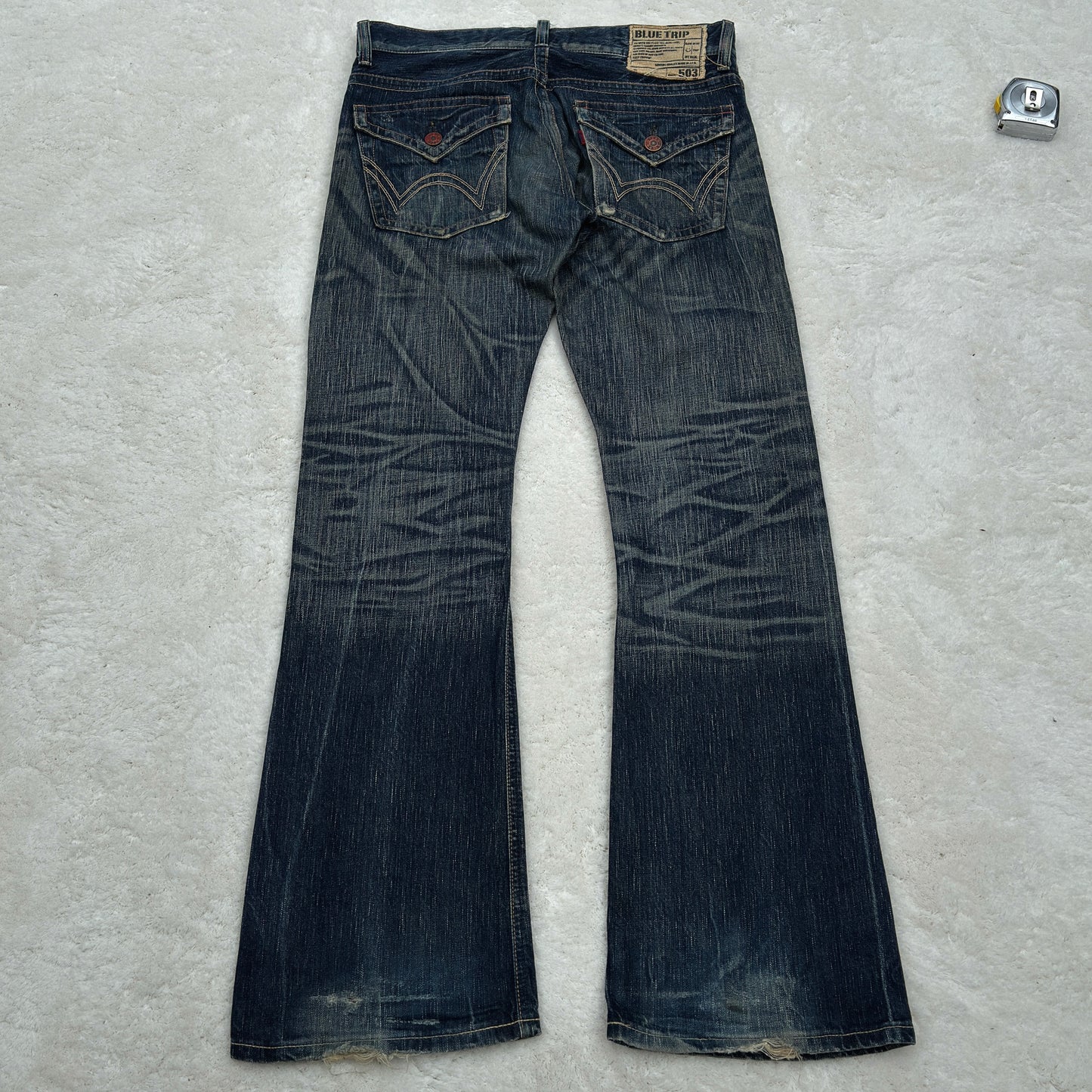 Edwin Blue Trip Mud Washed Flared Jeans