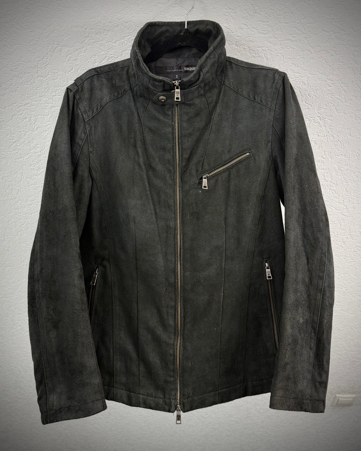 Schlüssel Suede Textured High Neck Jacket