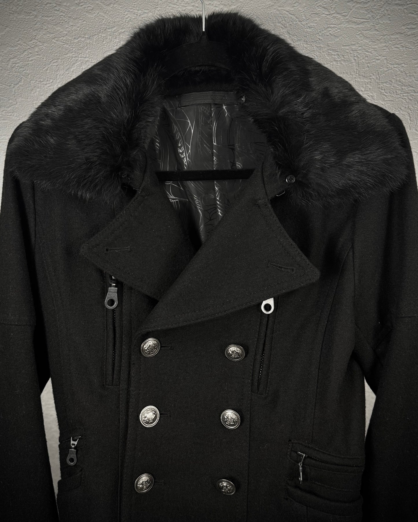 Fuga Fur Collar Napoleon Wool Jacket