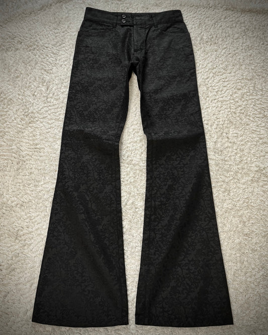 Morgan Homme Ornate Jacquard Woven Flared Dress Pants