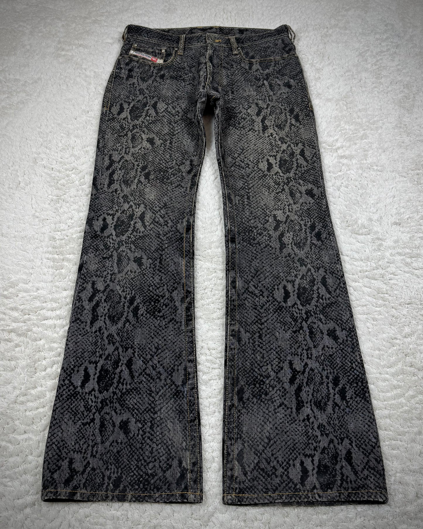 Nicole Club Python Pattern Flared Jeans