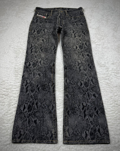 Nicole Club Python Pattern Flared Jeans