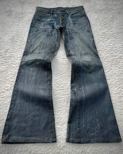 Tornado Mart Heavy Wax Coated Flared Jeans