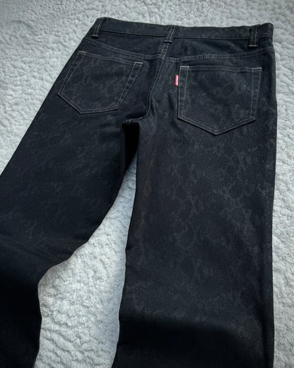 Tornado Mart Snakeskin Pattern Flared Pants