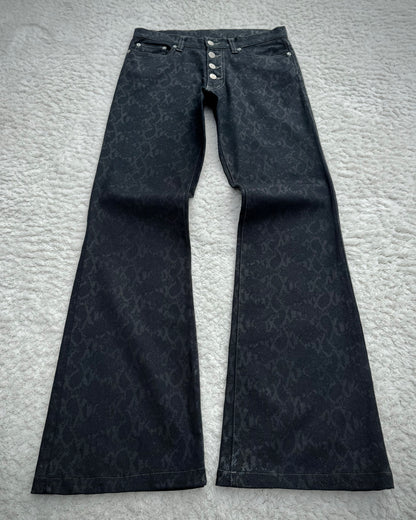 Tornado Mart Snakeskin Pattern Flared Pants