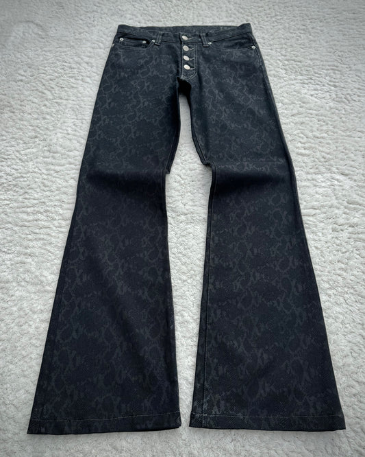 Tornado Mart Snakeskin Pattern Flared Pants