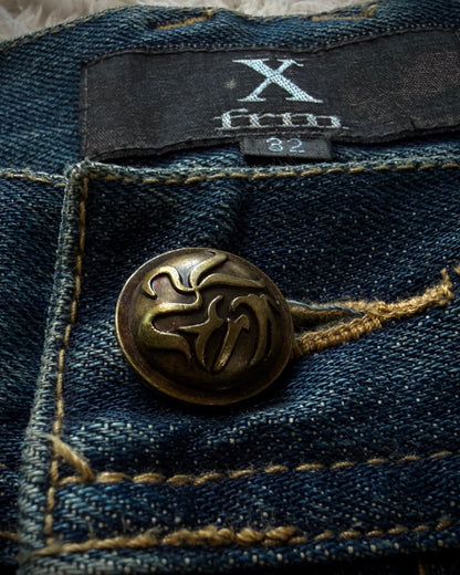 Xfrm Whiskered Royal Repaired Distressing Denim