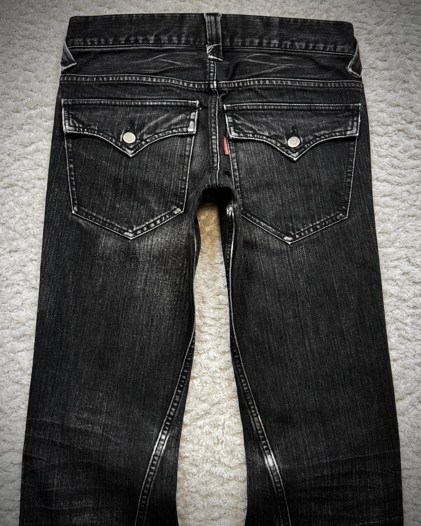 Tornado Mart Clawmarks Washed Spiral Flared Jeans