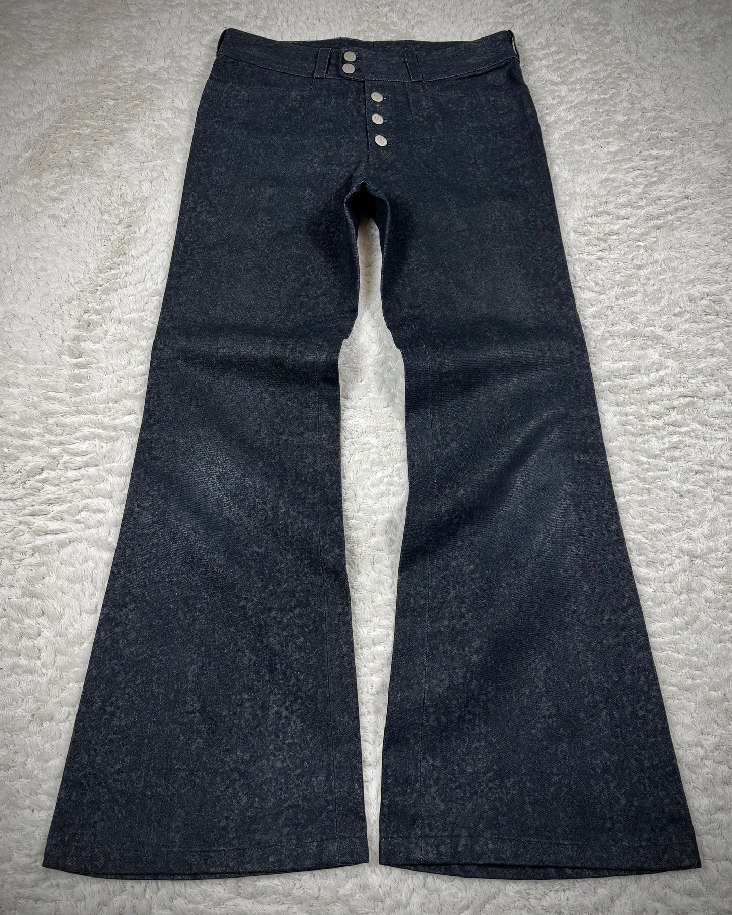 Tornado Mart Wax Textured Flared Pants