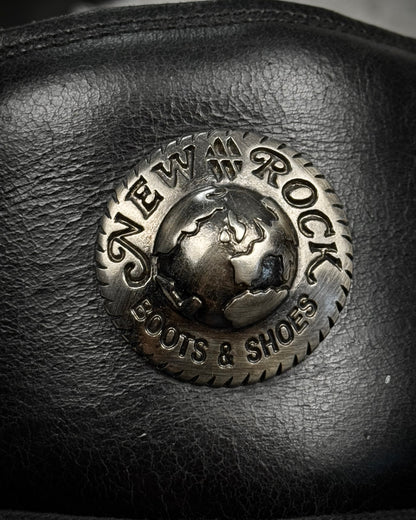 New Rock Steel Heel Leather Boots