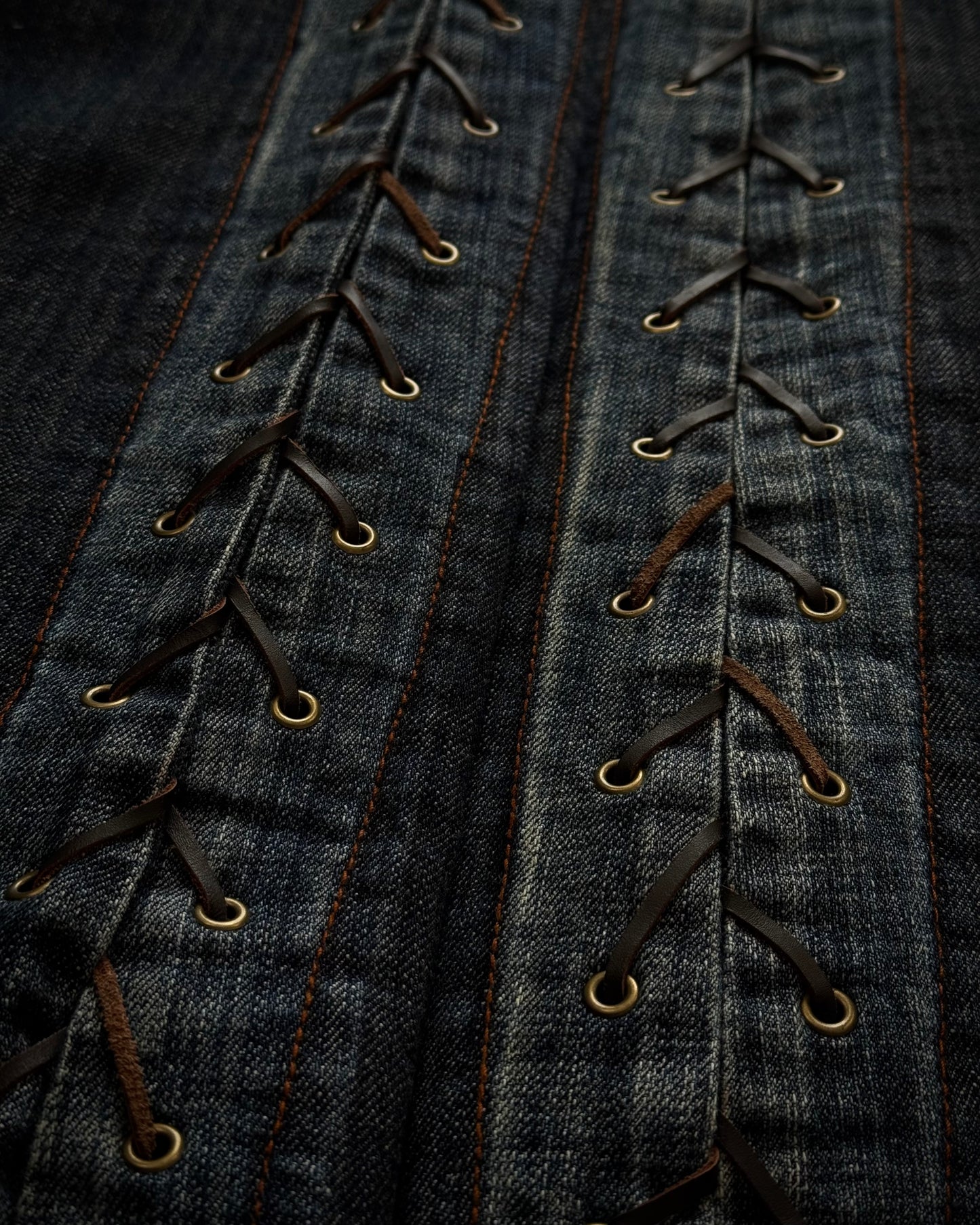 Tornado Mart Vintage Lace Up Flared Denim