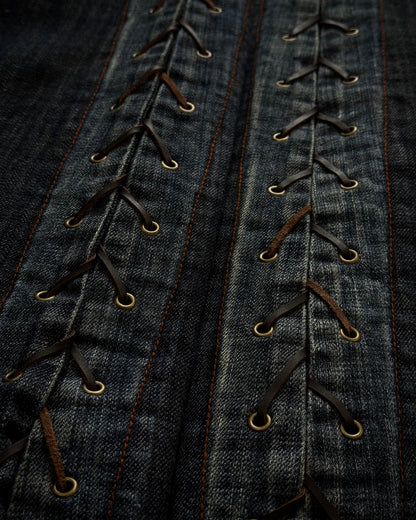 Tornado Mart Vintage Lace Up Flared Denim