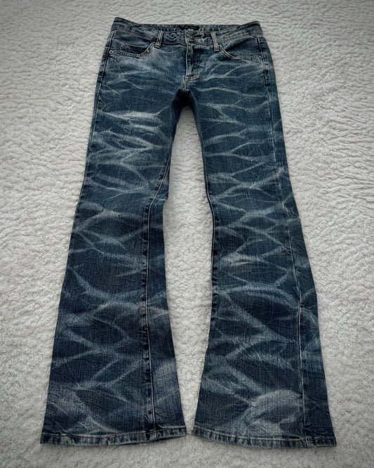 Daily Topics Honeycomb Washed Flared Jeans