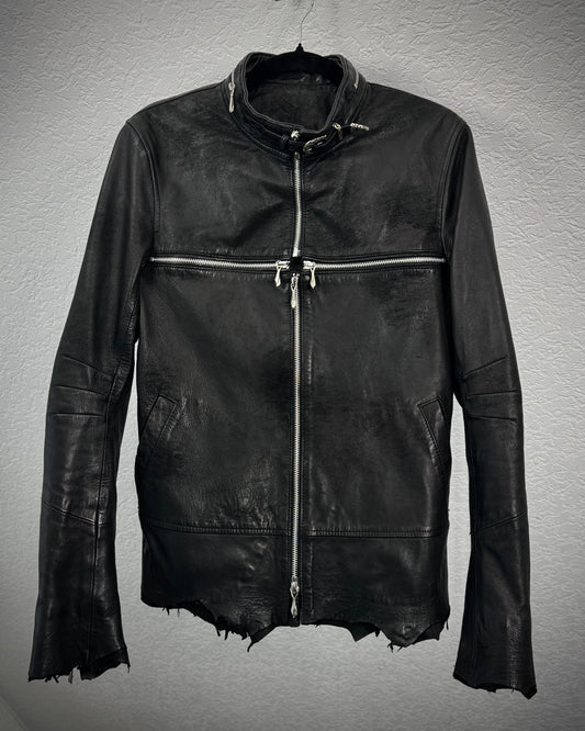 14th Addiction Cross Zip Leather Jacket