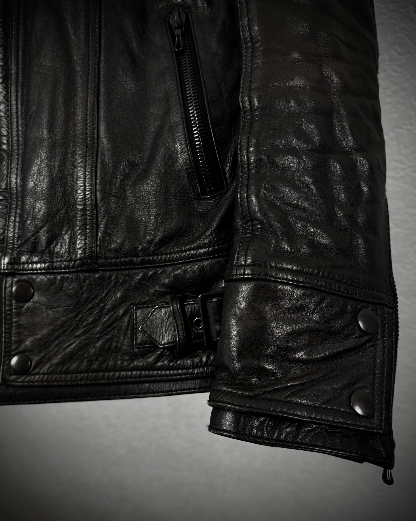 Shellac Fur Collar Leather Jacket