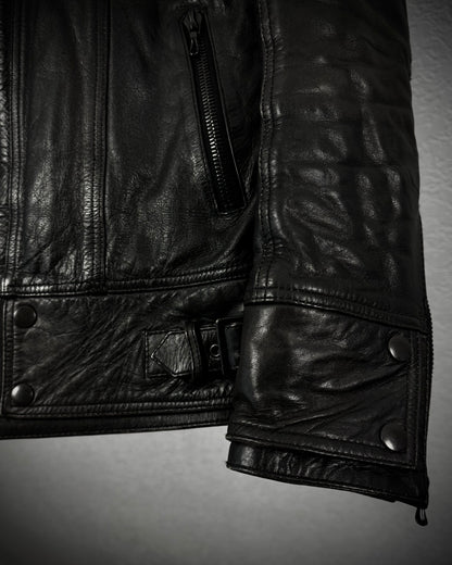 Shellac Fur Collar Leather Jacket