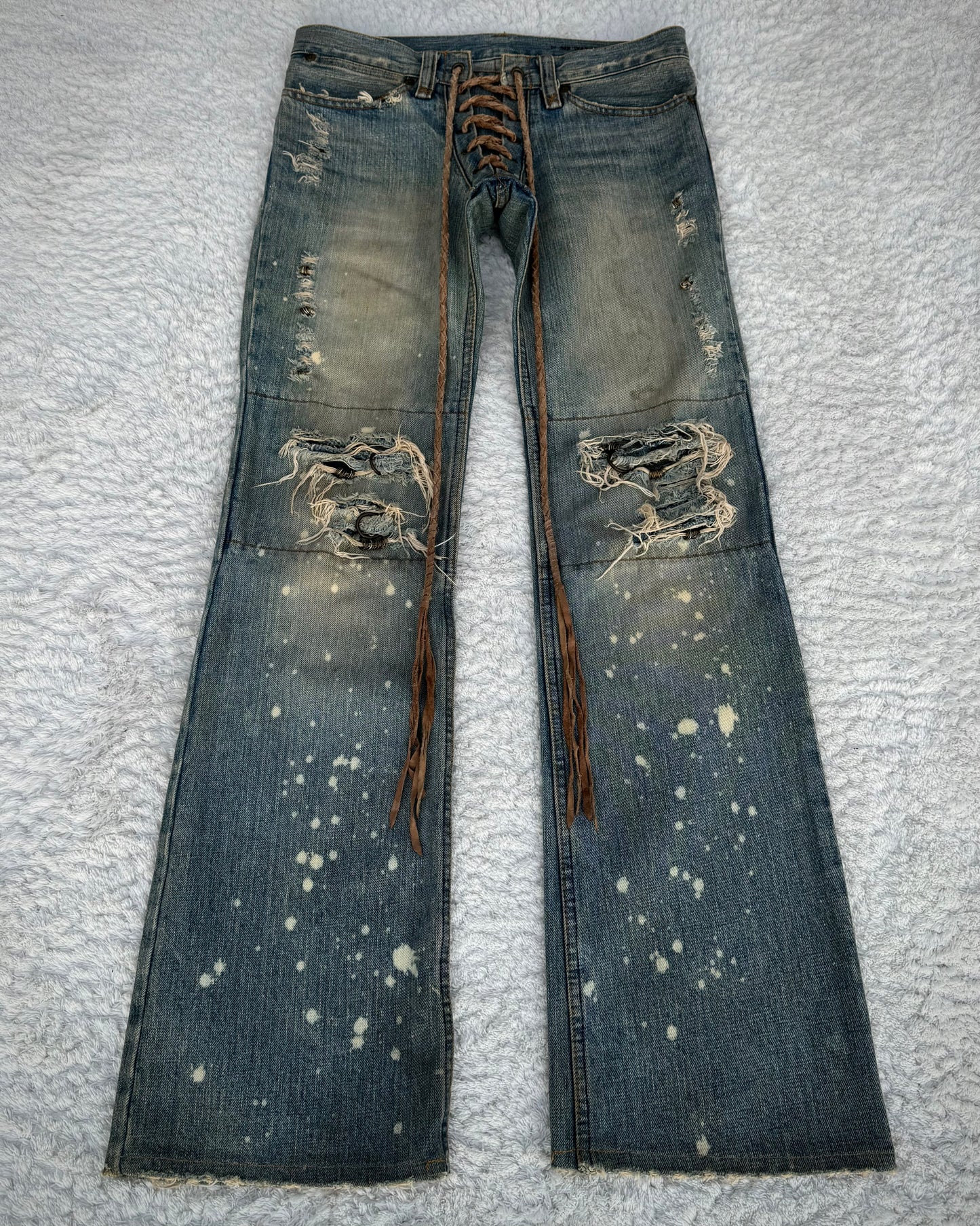 IfSixWasNine Mud Max Pierced Lace Up Bootcut Jeans