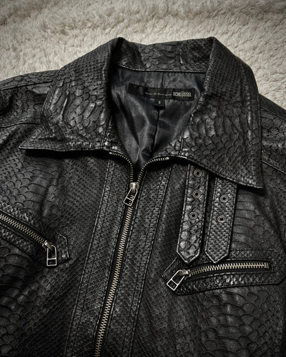 Schlüssel Python Carved Leather Jacket