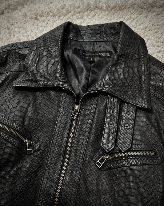 Schlüssel Python Carved Leather Jacket