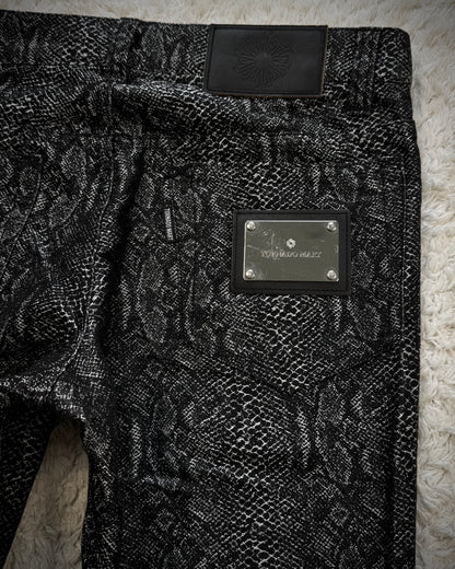 Tornado Mart Woven Python Slim Bootcut Pants