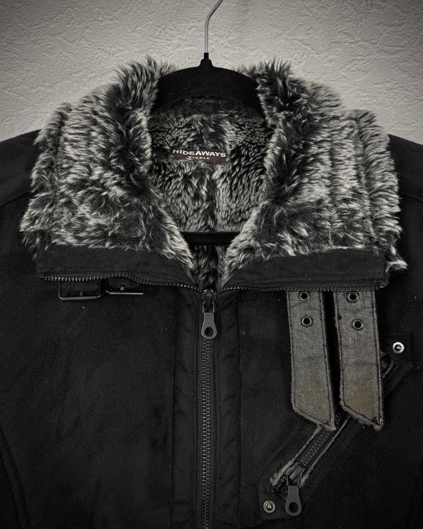 Hideaways Fur Lined Charcoal Suede Jacket