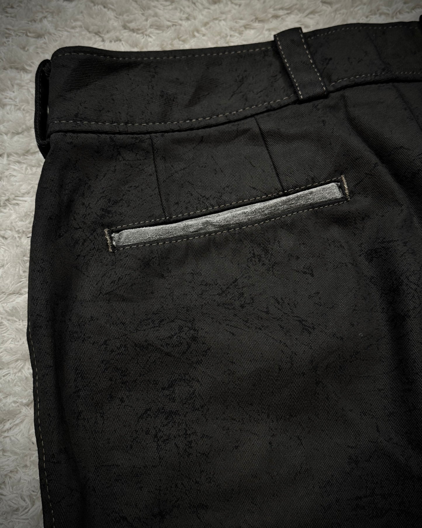 Tornado Mart Scratch Textured Flared Pants