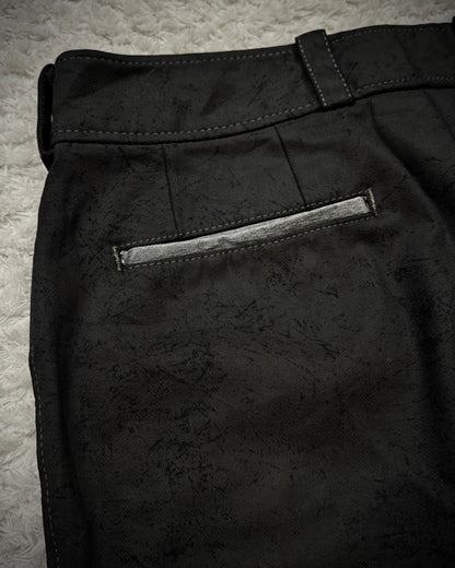 Tornado Mart Scratch Textured Flared Pants