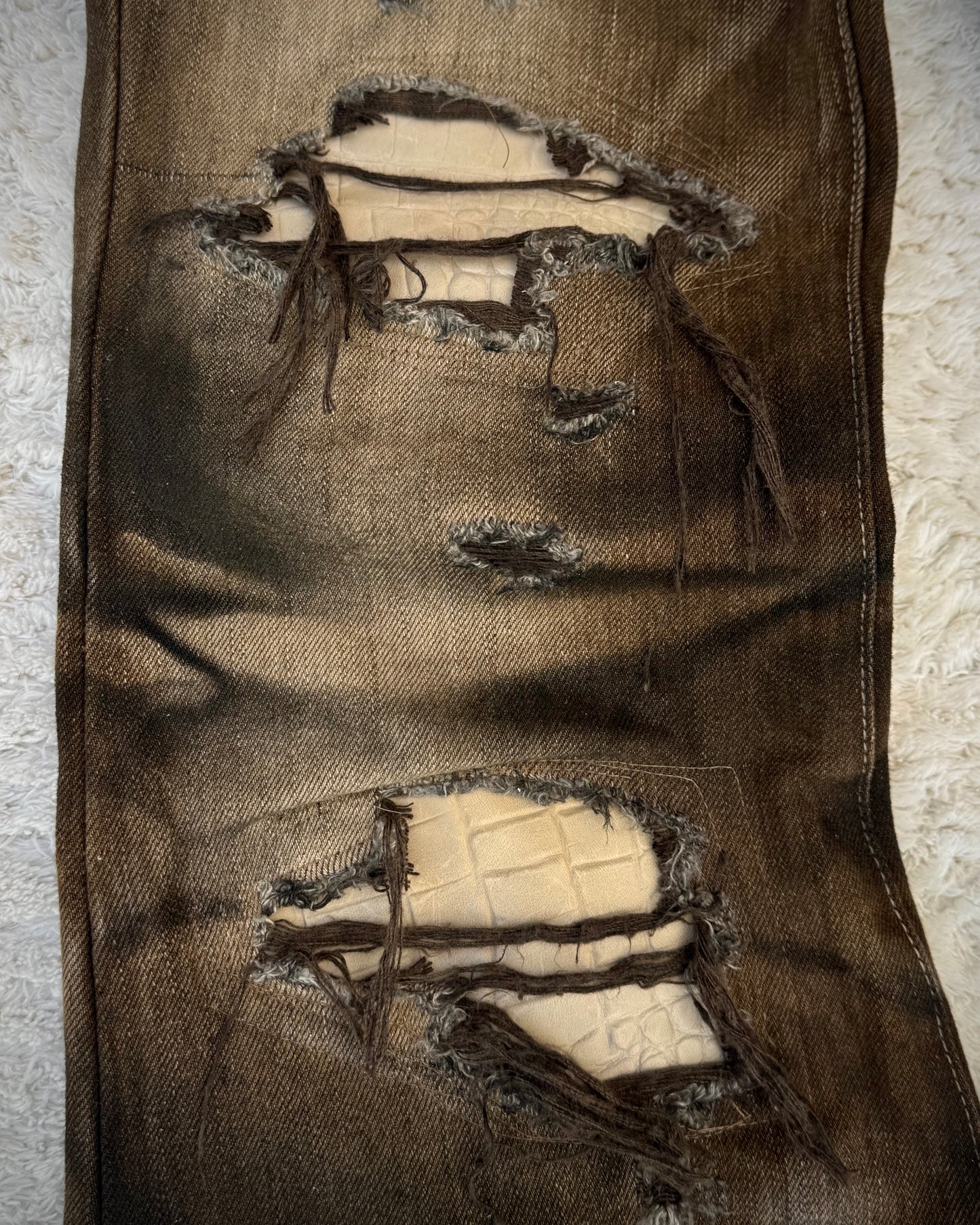 Tornado Mart Croco Repaired Flared Jeans