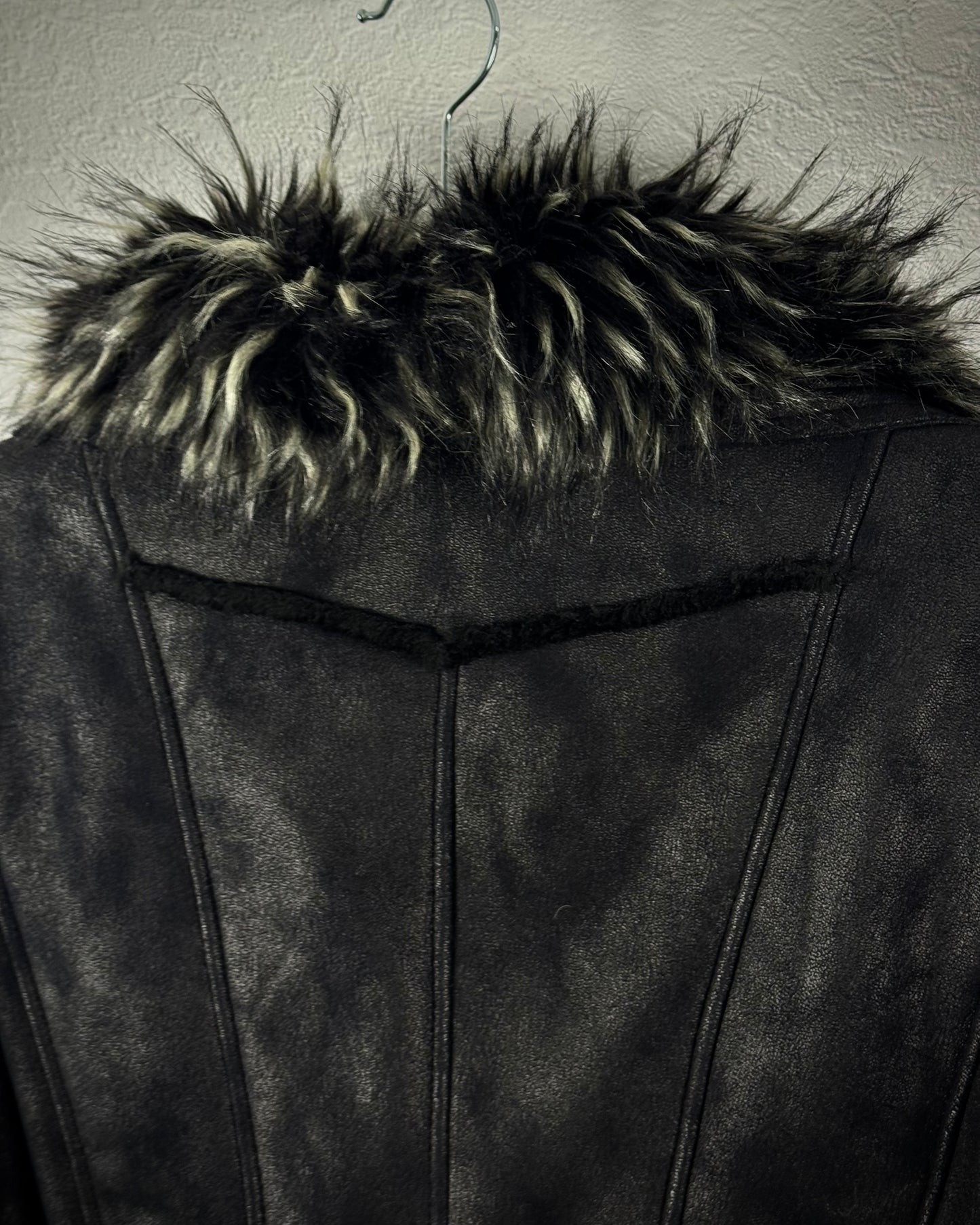A+F Chunky Faux Fur Luster Textured Jacket