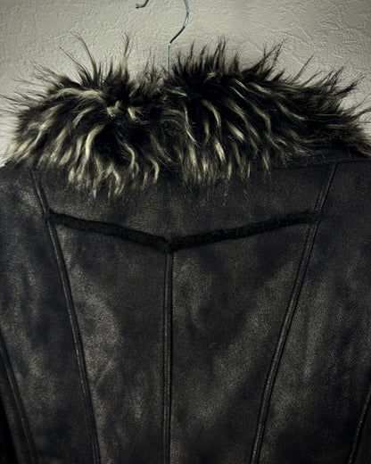A+F Chunky Faux Fur Luster Textured Jacket