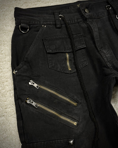 Midas Laced Multi-Pocket Flared Cargo Pants