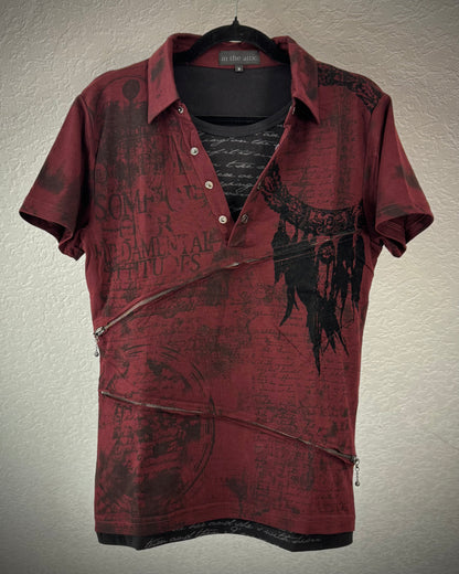 In The Attic Double Layered Poem Polo Shirt
