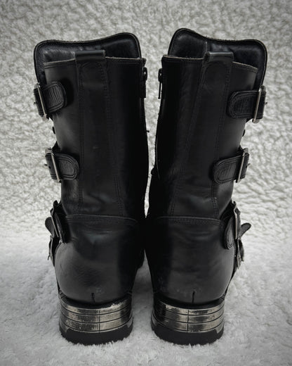 New Rock Steel Heel Leather Boots