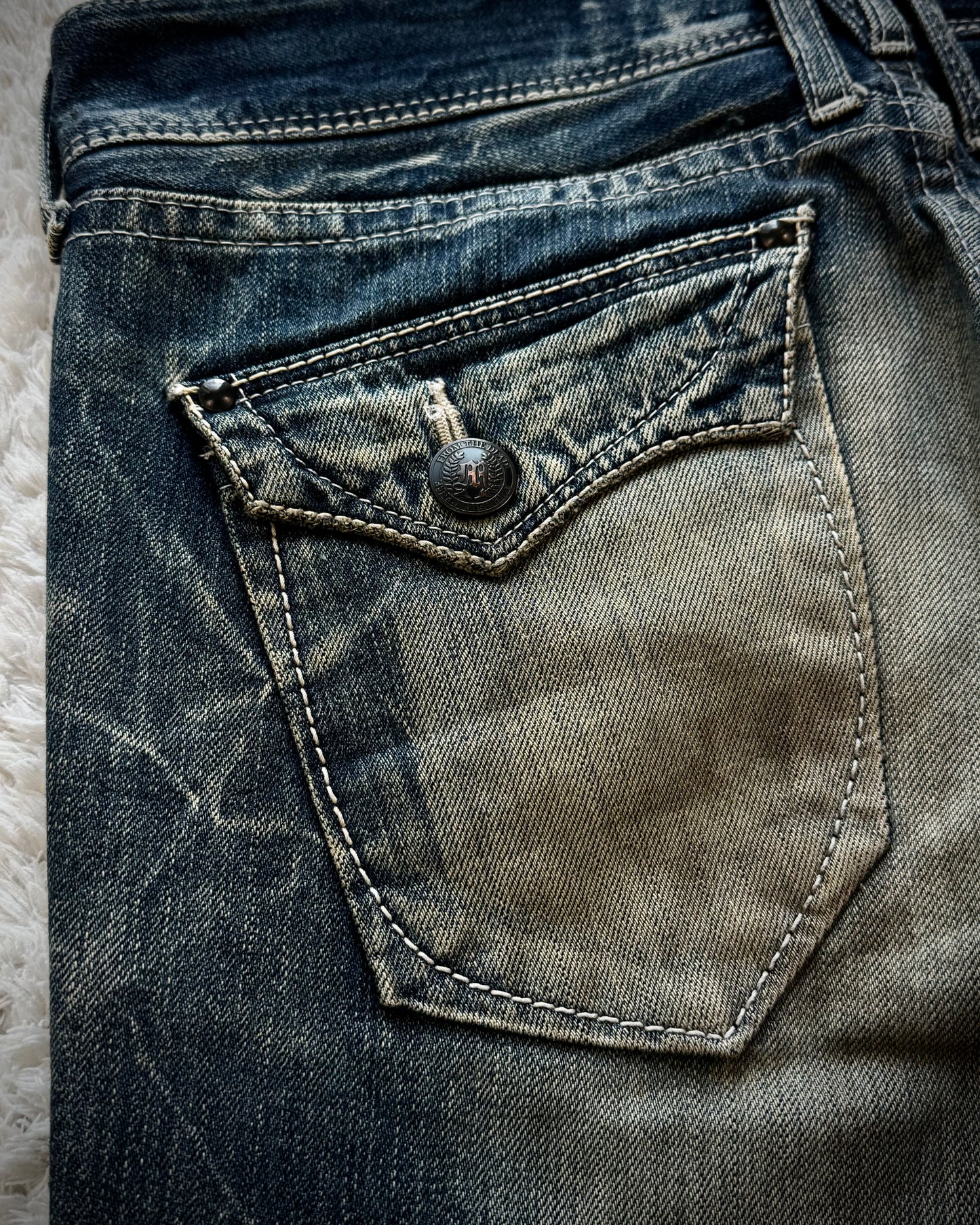 Murder License Mud Whiskered Honeycomb Washed Flared Jeans
