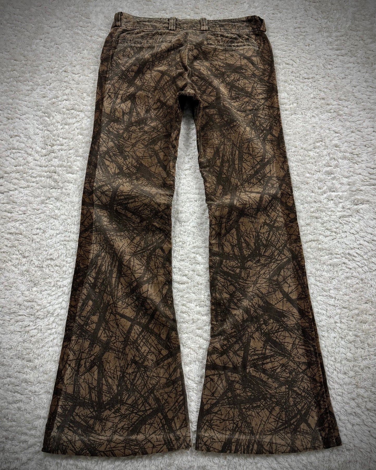 Tornado Mart Wood Textured Flared Pants