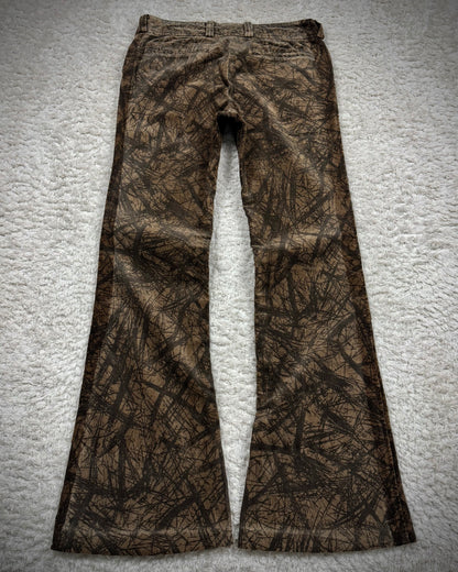 Tornado Mart Wood Textured Flared Pants