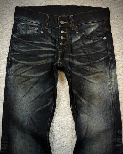 Tornado Mart Clawmarks Coated Flared Jeans