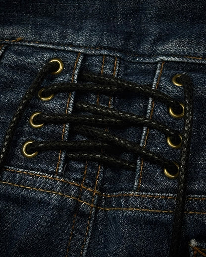 Tornado Mart Whisker Coated Backlace Flared Jeans