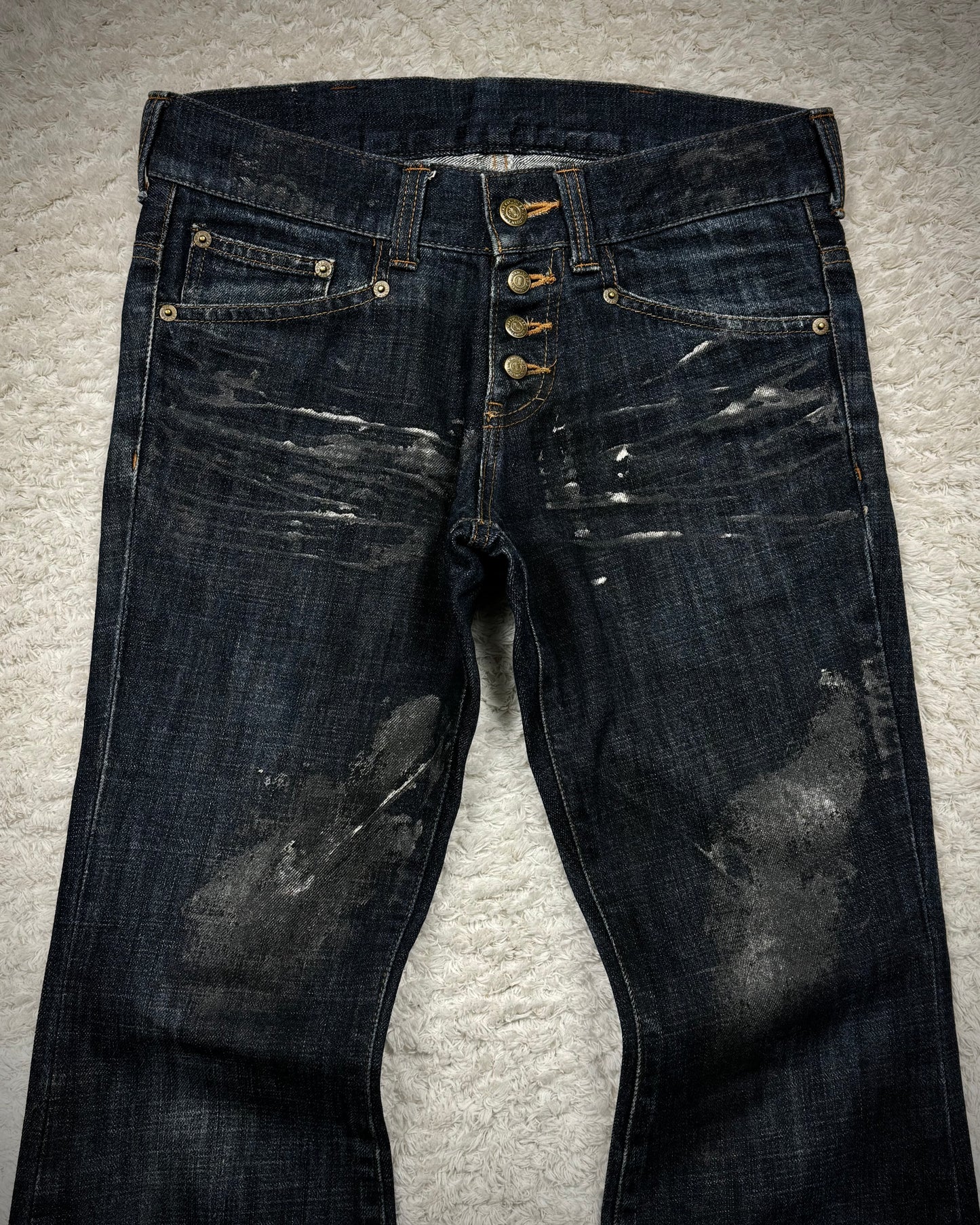 Tornado Mart Indigo Whisker Coated Flared Jeans