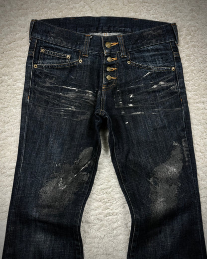 Tornado Mart Indigo Whisker Coated Flared Jeans