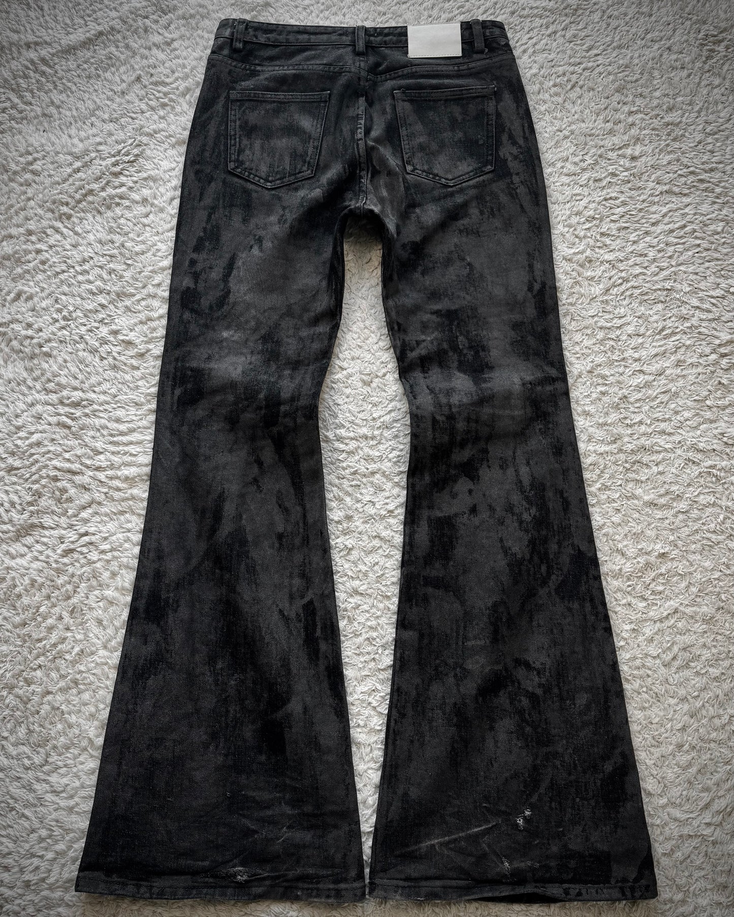 Mijko Charcoal Washed Flared Jeans