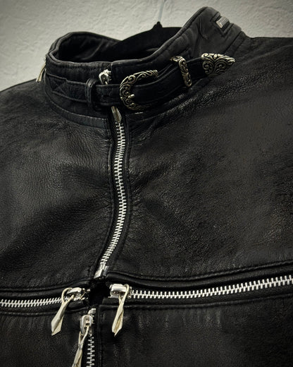 14th Addiction Cross Zip Leather Jacket