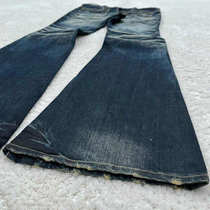 Tornado Mart Whisker Wash Bell Bottom Flared Jeans