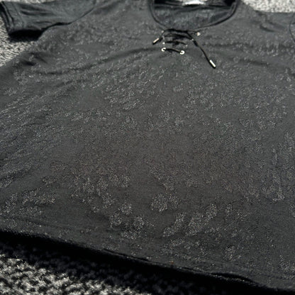 Tornado Mart Leopard Lace-Up Tee