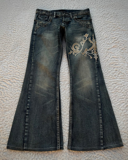 Tornado Mart „Tribal“ Embroidery Flared Jeans